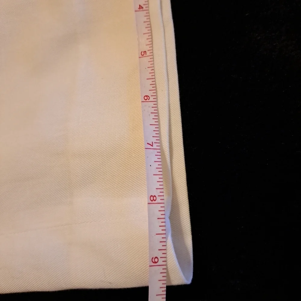 Banana Republic Cropped Pants Bone Sz 8 Cotton Linen Blend Lined EUC